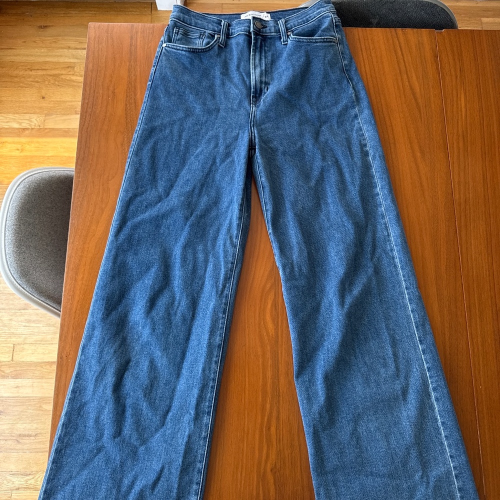 Wide leg denim jeans